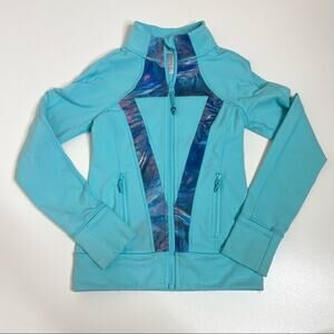 Ivivva Lululemon Perfect Your Practice Aqua Zip Up Jacket Long Sleeve 7